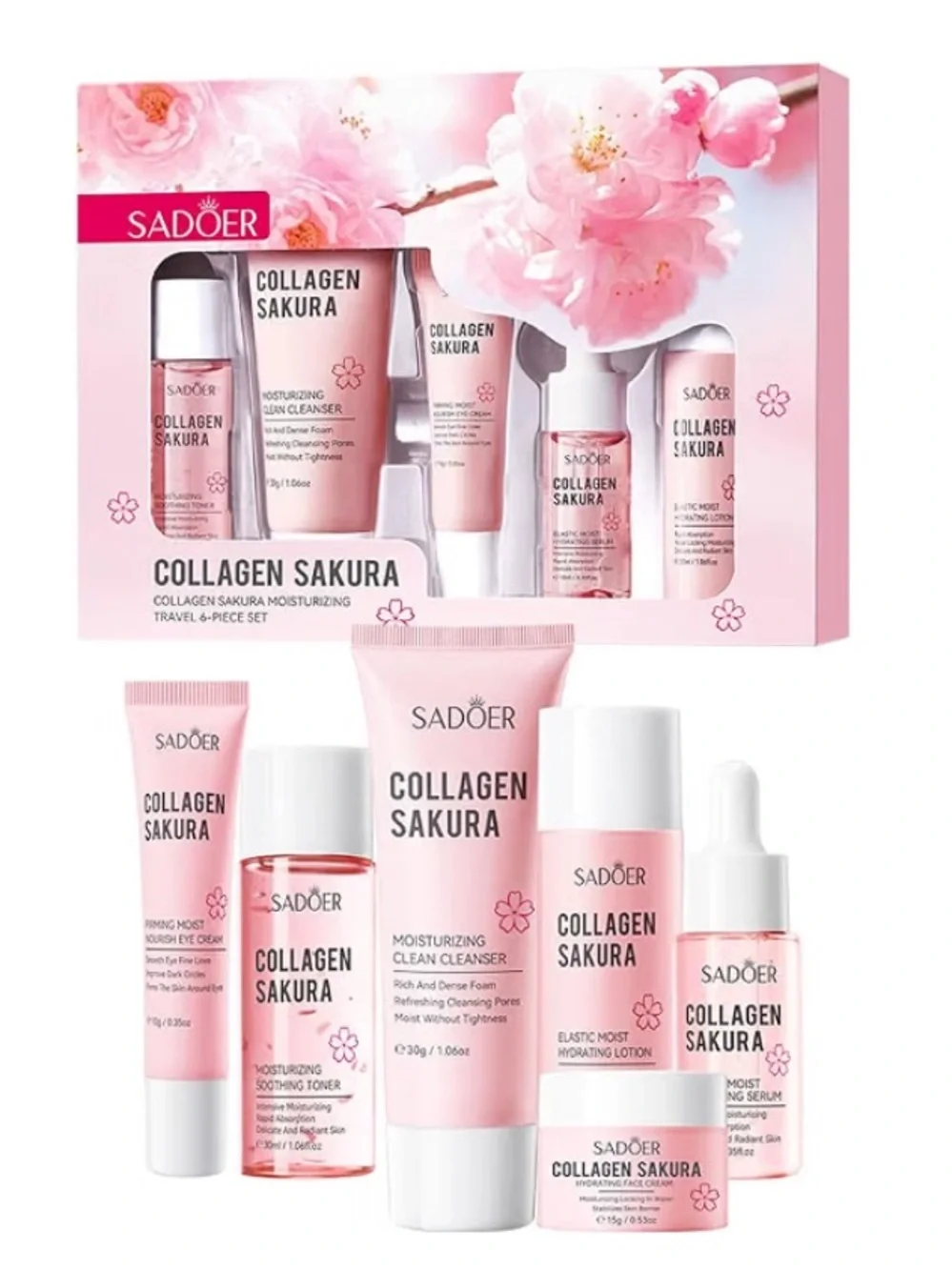 *Buy Now* Sadoer Collagen Sakura 6‑In‑1 Skin Care Travel Ready Set
